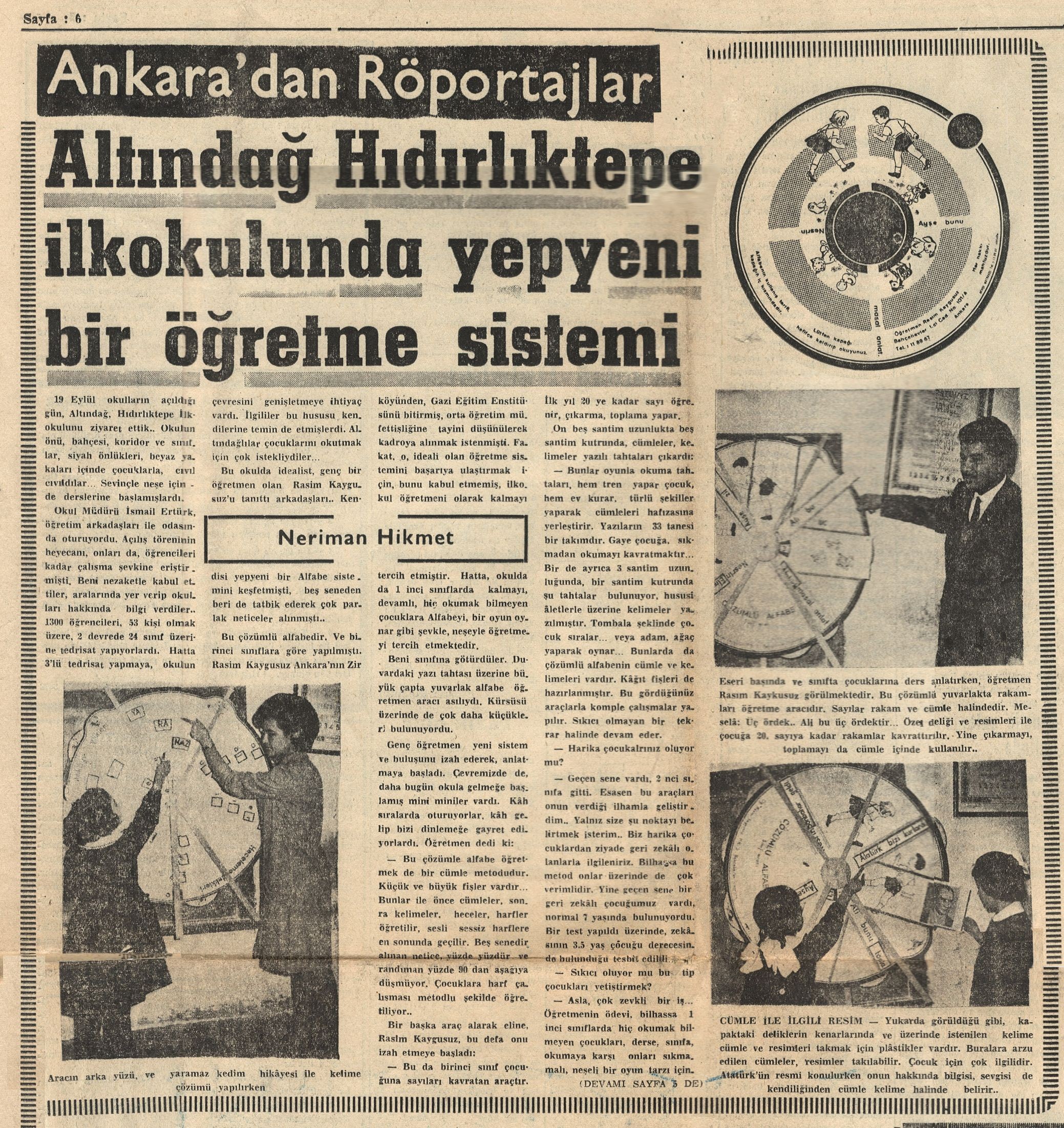 Ankara Altındağ Hıdırlıktepe İlkokulu'nda Yepyeni Bir Eğitim Sistemi- Medeniyet Gazatesi