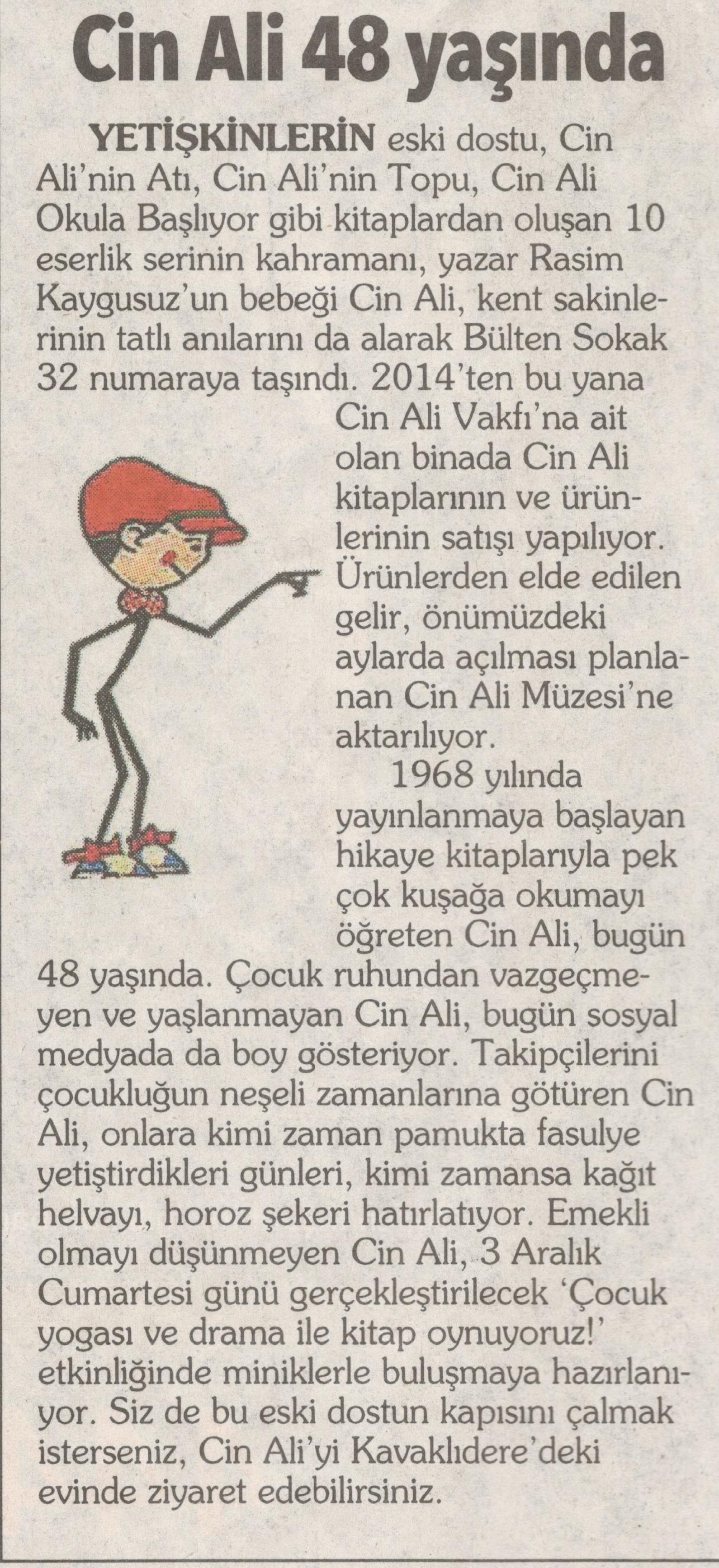 Cin Ali 48 Yaşında!- Hürriyet Gazetesi Ankara