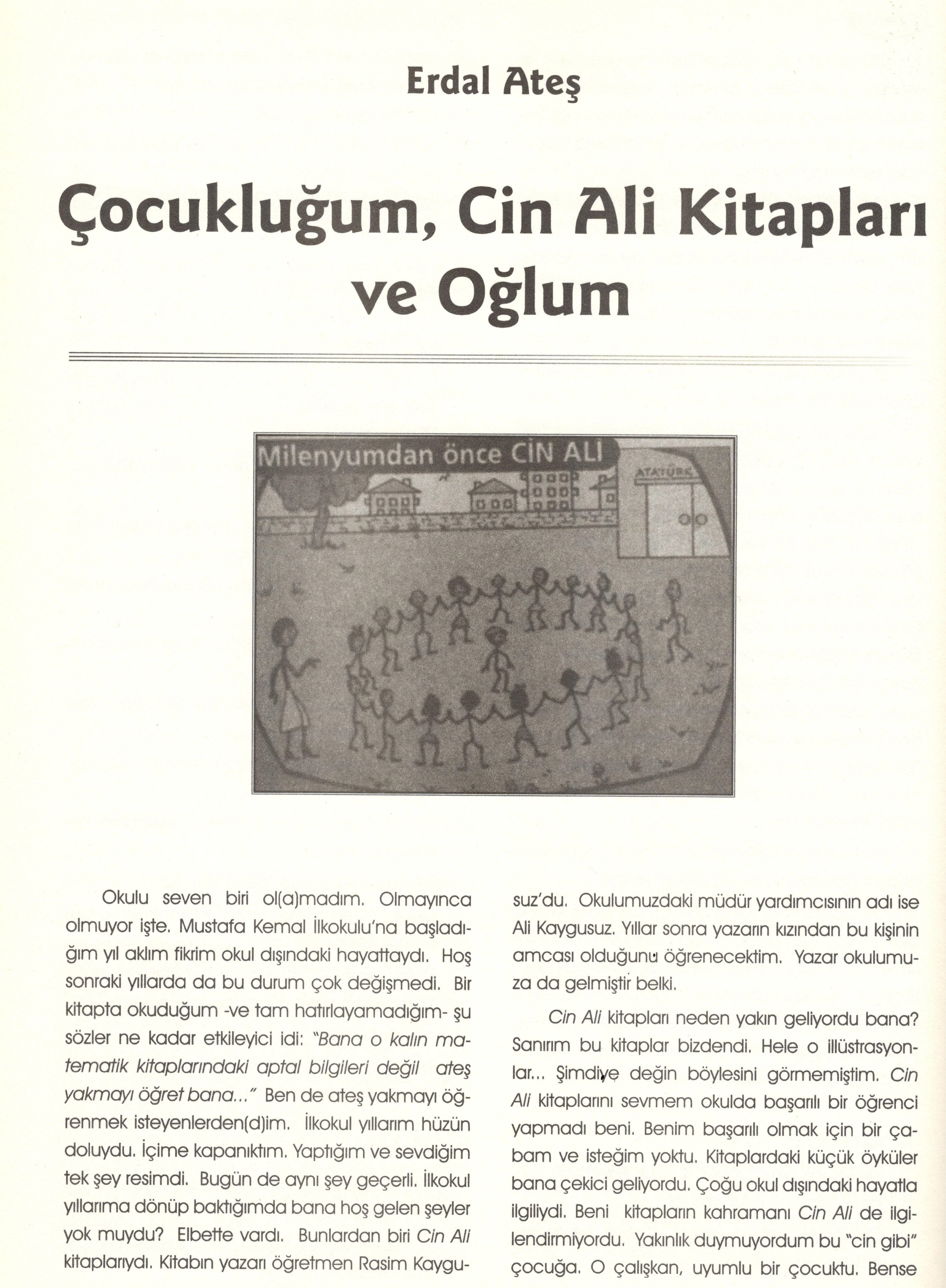 Çocukluğum, Cin Ali Kitapları ve Oğlu- Bağlaç Kültür Sanat Edebiyat Dergisi