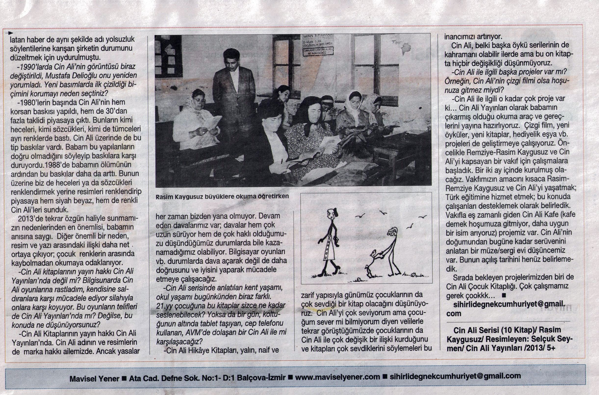 Eski Dostum: Cin Ali- Cumhuriyet Gazetesi Kitap Eki