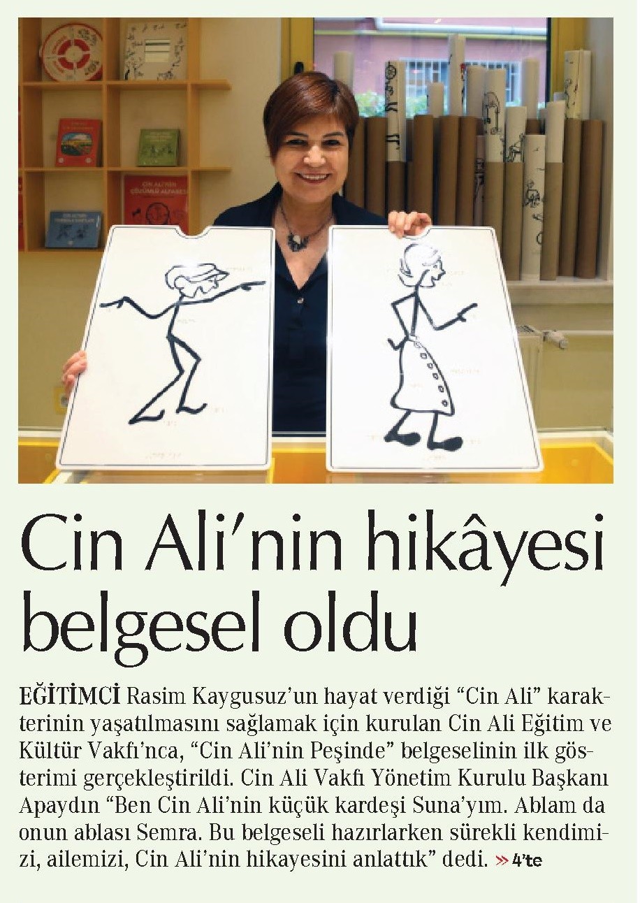 "CİN ALİ'NİN PEŞİNDE" BELGESELİNİN İLK GÖSTERİMİ YAPILDI- Cumhuriyet Gazetesi Anadolu Eki