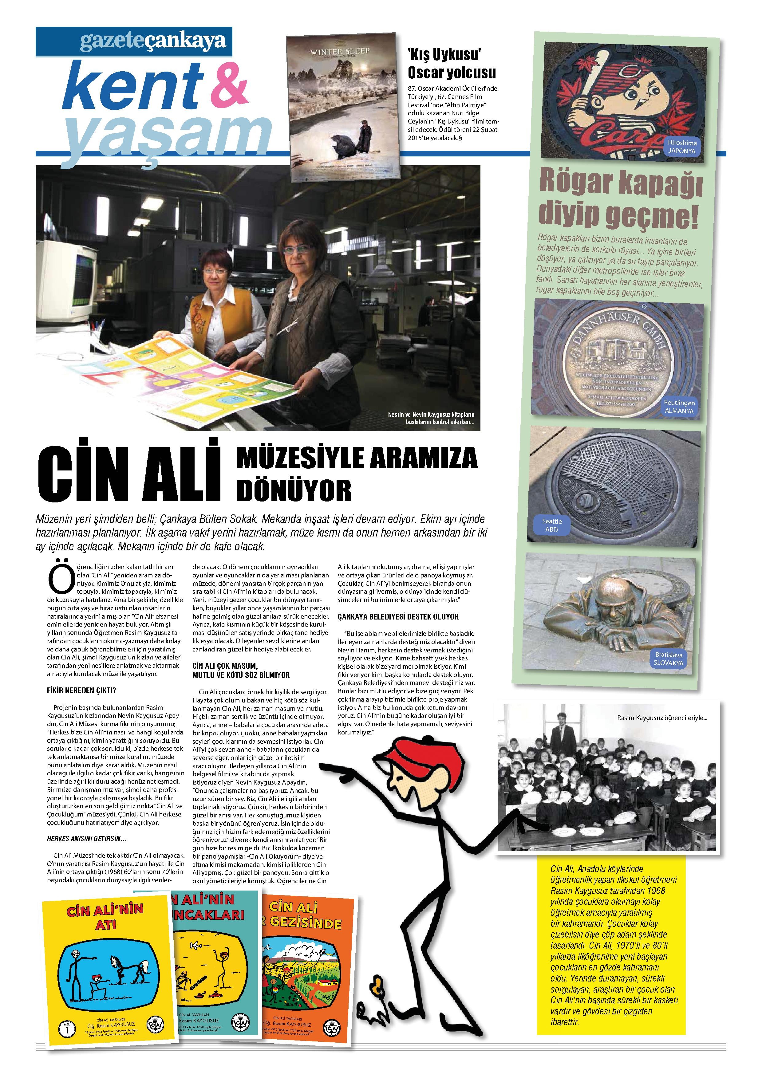 Cin Ali,  Müzesiyle Aramıza Dönüyor- Gazete Çankaya