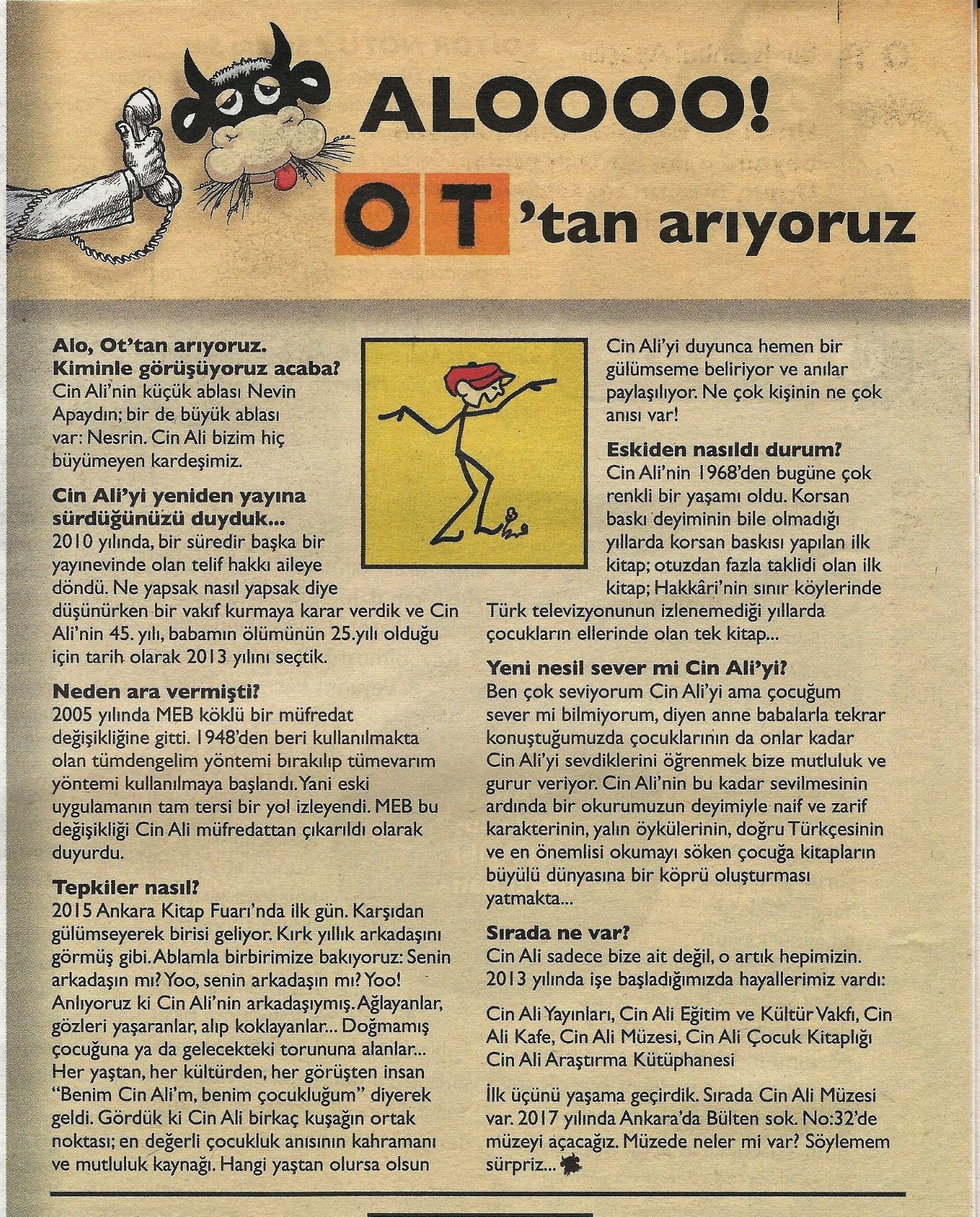 Cin Ali OT'tan Aranıyor- Ot Dergi