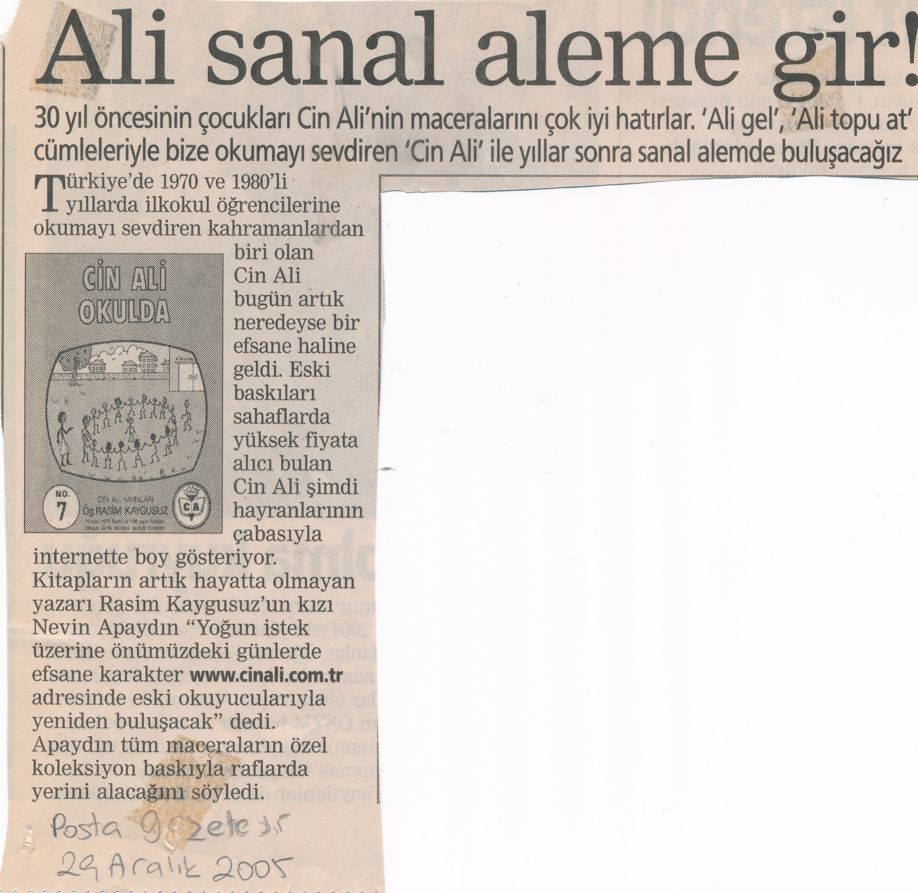 Ali Sanal Aleme Gir!- Posta Gazetesi