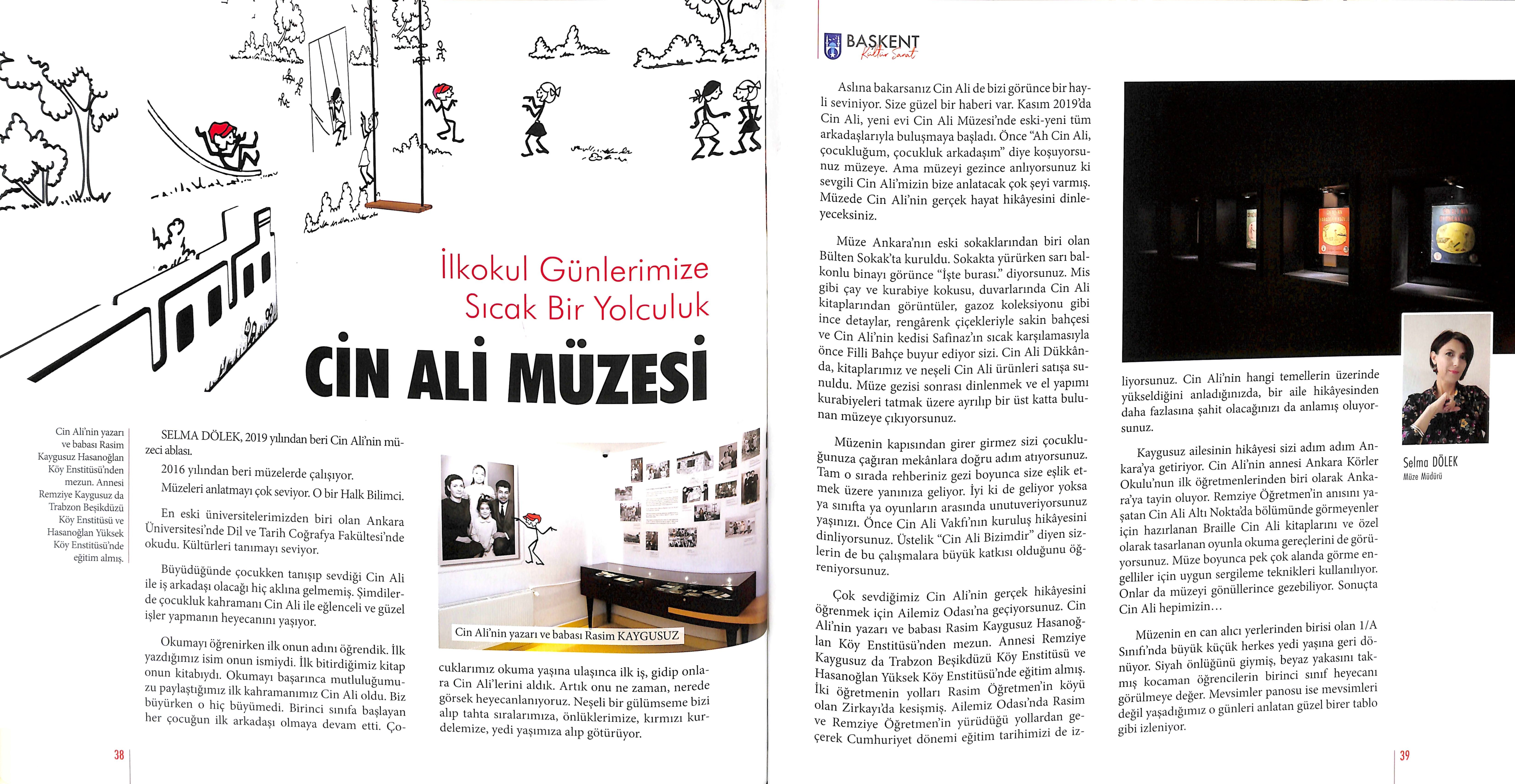 İlkokul Günlerimize Sıcak Bir Yolculuk CİN ALİ MÜZESİ- Başkent Kültür Sanat Dergisi