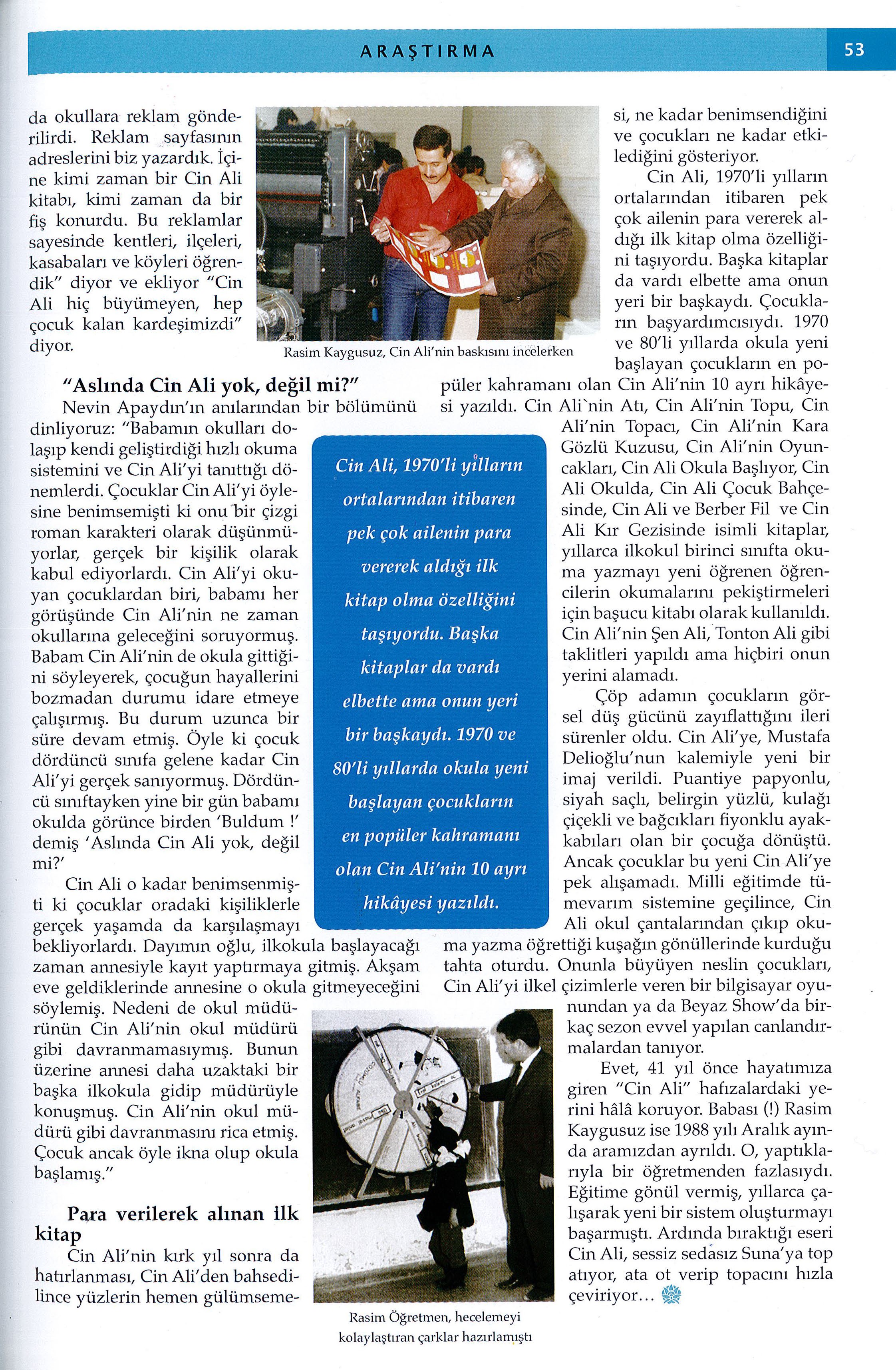 Eski Dostumuz Cin Ali, 41 Yaşında!- Dil ve Edebiyat Dergisi
