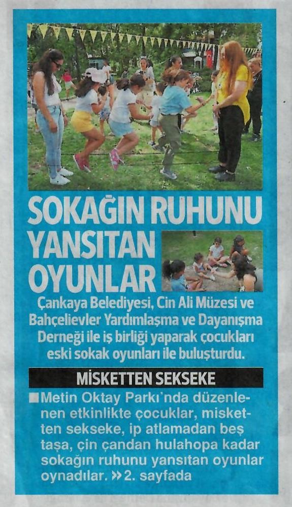 SOKAĞIN RUHUNU YANSITAN OYUNLAR- Hürriyet Gazetesi Ankara Eki